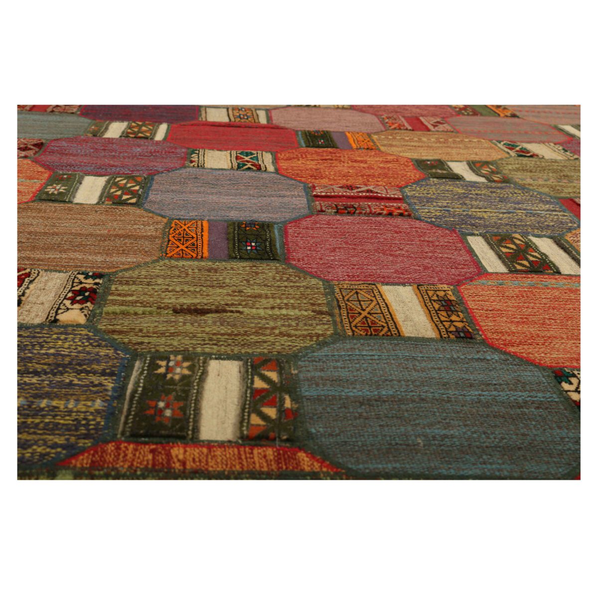 Price and Buy Persian Patchwork Kilim Rug Handwoven Brick Red - Image 5