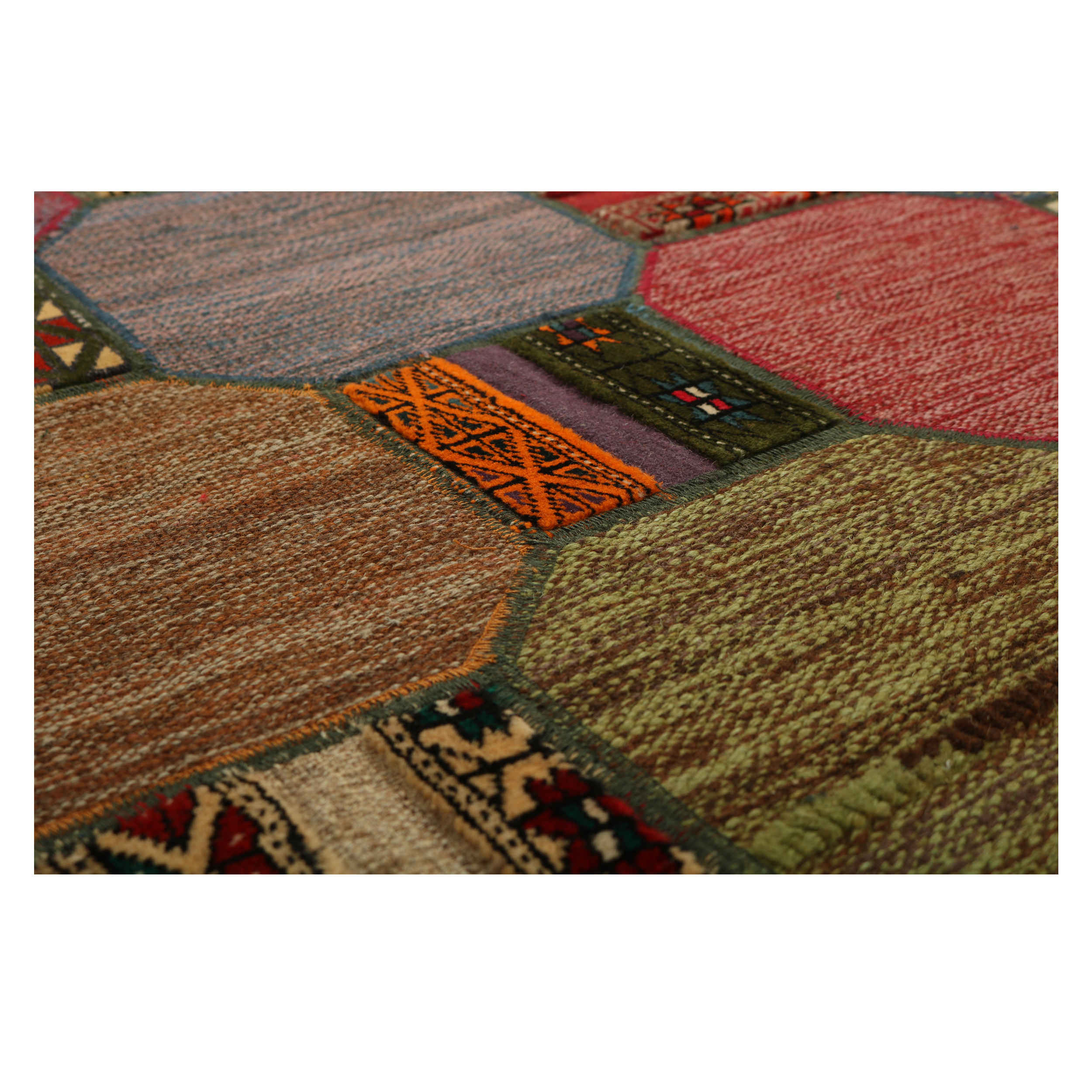 Price and Buy Persian Patchwork Kilim Rug Handwoven Brick Red - Image 6