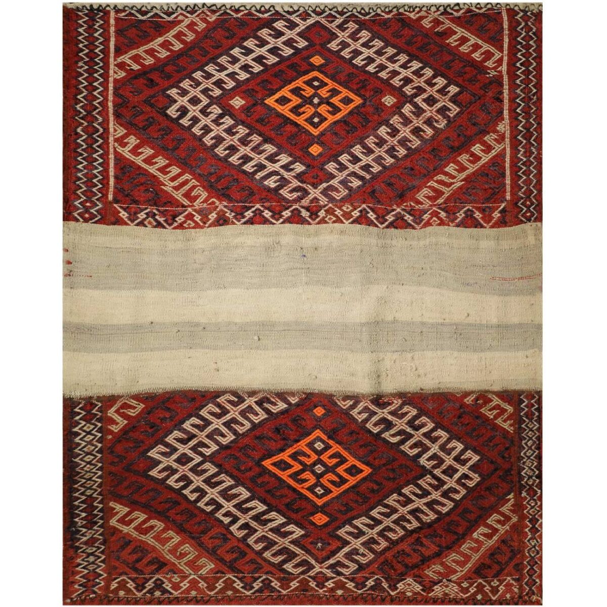 Price and Buy Persian Patchwork Kilim Rug Handwoven Geometric Red