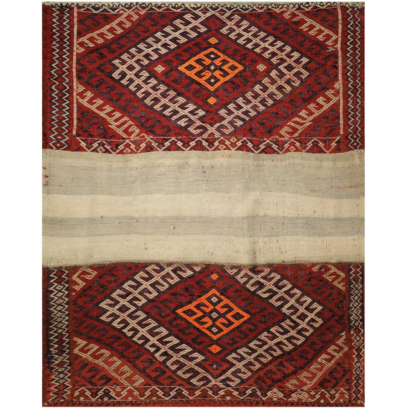 Price and Buy Persian Patchwork Kilim Rug Handwoven Geometric Red