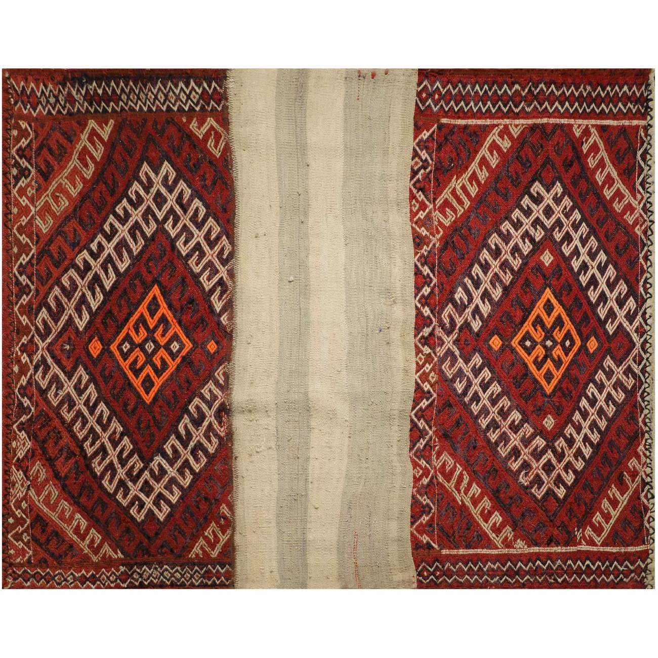 Price and Buy Persian Patchwork Kilim Rug Handwoven Geometric Red - Image 3