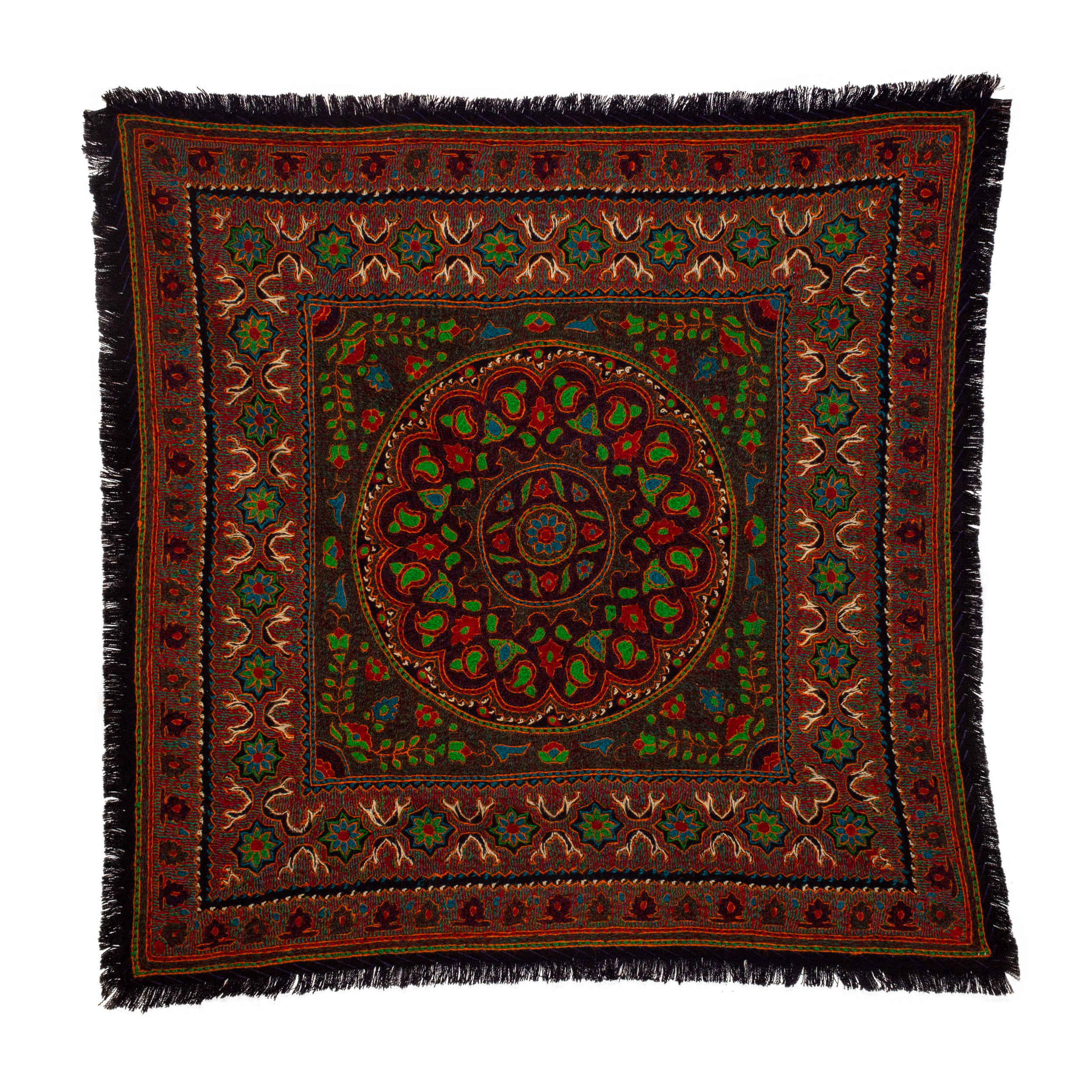 Price and Buy Persian Pateh Kerman’s Heritage Handcrafted Tablecloth Brown T4