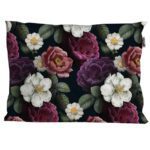 Price and Buy Persian Pillowcase with Floral Design in Black (Pack of 2)