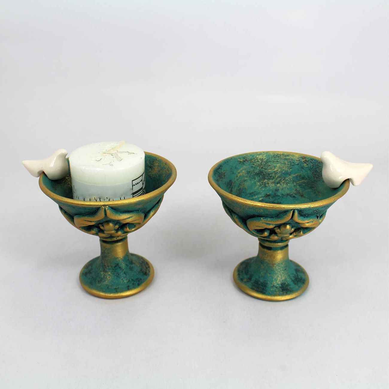 Price and Buy Persian Pottery Candlestick Handcraft with Bird Design - Image 4