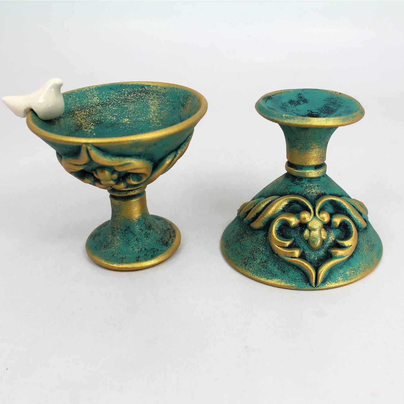 Price and Buy Persian Pottery Candlestick Handcraft with Bird Design - Image 5