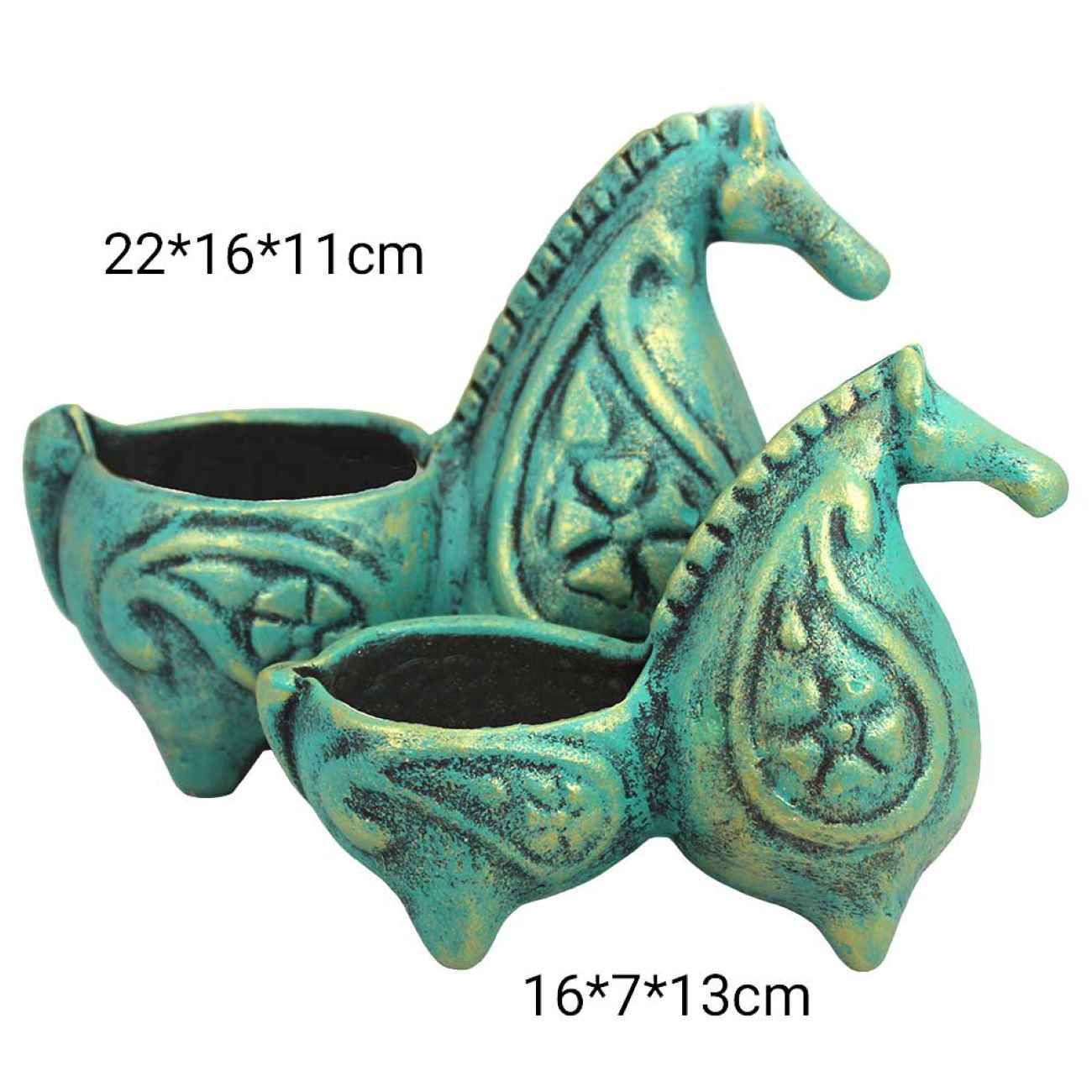 Price and Buy Persian Pottery Candlestick Handmade Set with Horse Design - Image 3