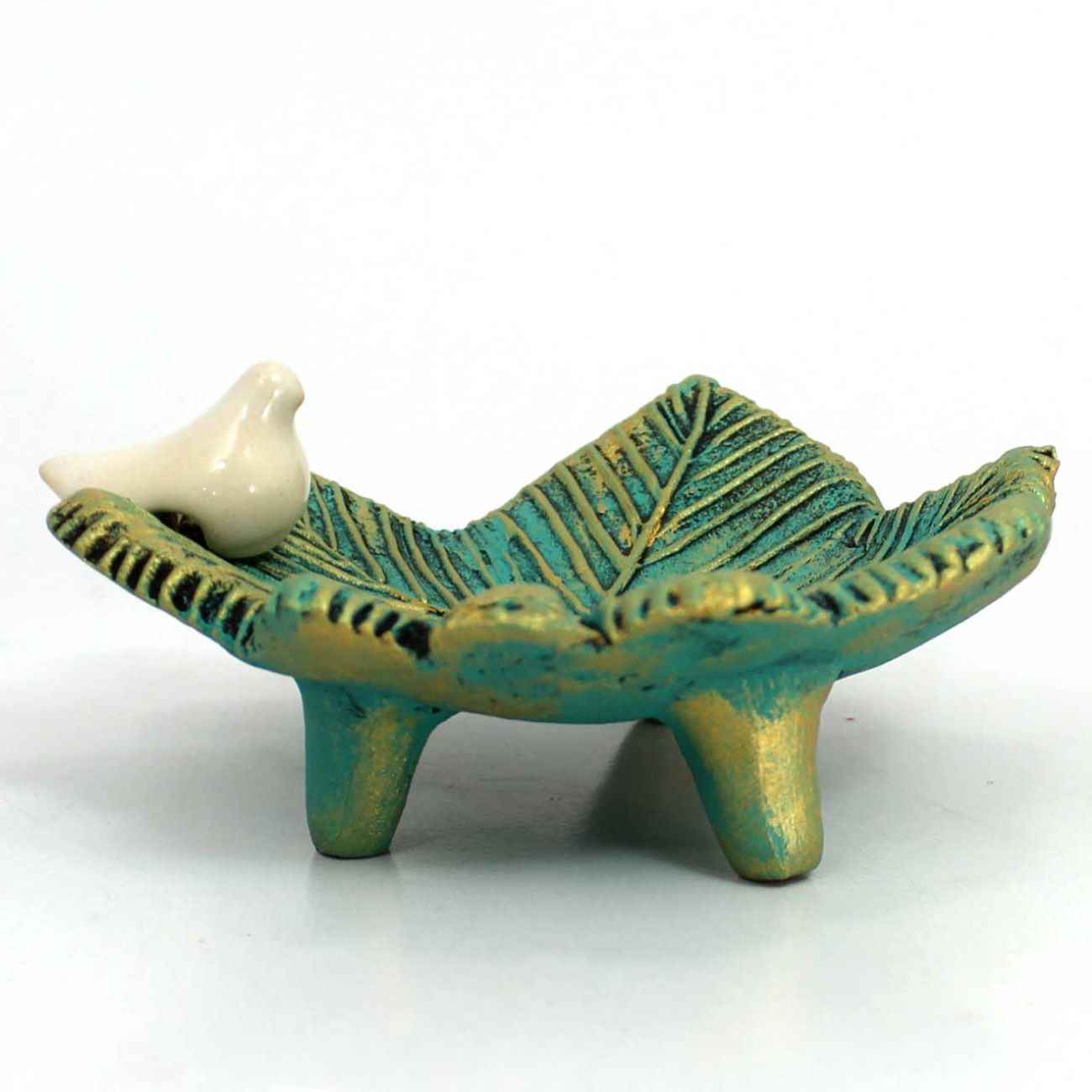 Price and Buy Persian Pottery Candlestick Handmade with Leaf & Bird Design - Image 3