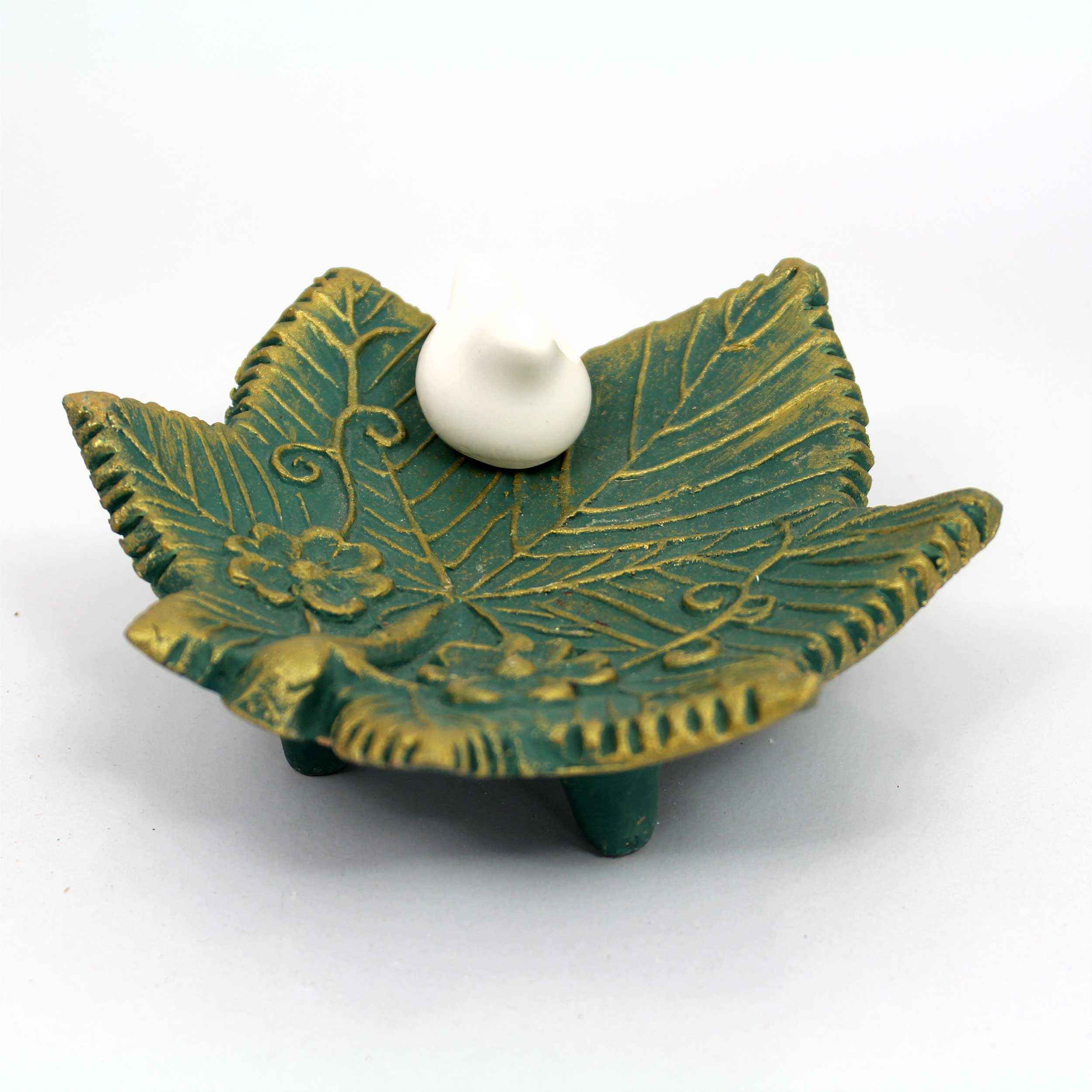 Price and Buy Persian Pottery Candlestick Handmade with Leaf & Bird Design - Image 4