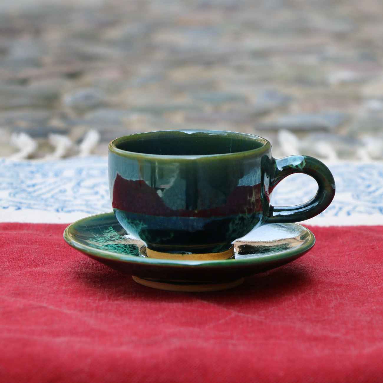 Price and Buy Persian Pottery Teacup & Saucer with Handle Suitable for Tea_69014ef6de458.jpeg Price and Buy Persian Pottery Teacup & Saucer with Handle Suitable for Tea - Image 1