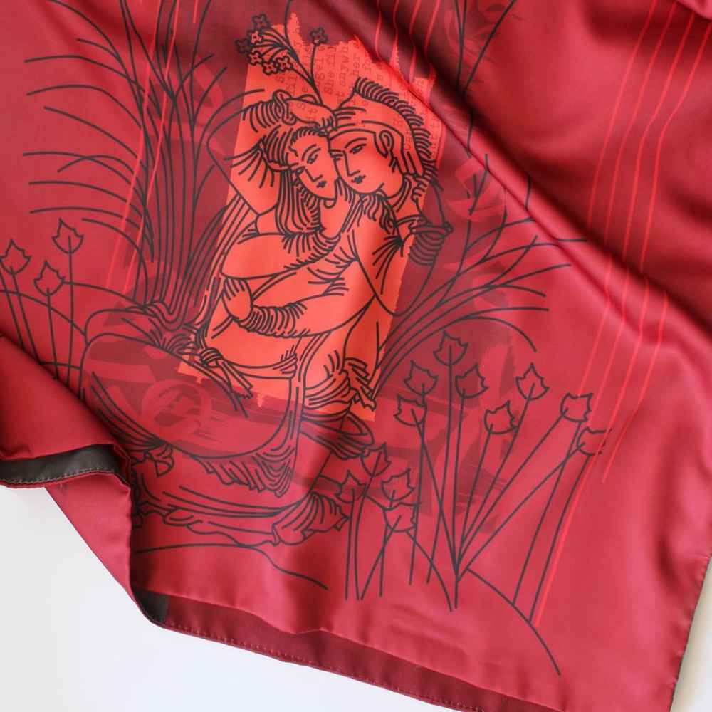 Price and Buy Persian Printed Silk Shawl Double Sided Artistic Calligraphy Bitab - Image 3