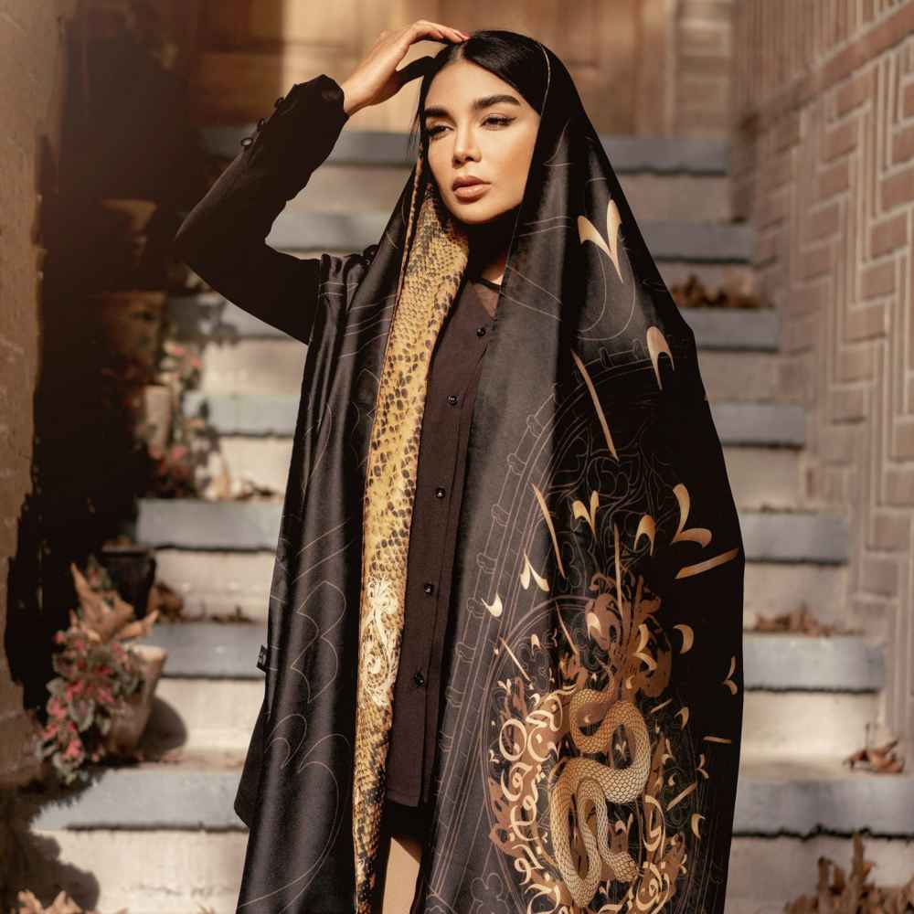 Price and Buy Persian Printed Silk Shawl Double Sided Artistic Calligraphy Poem