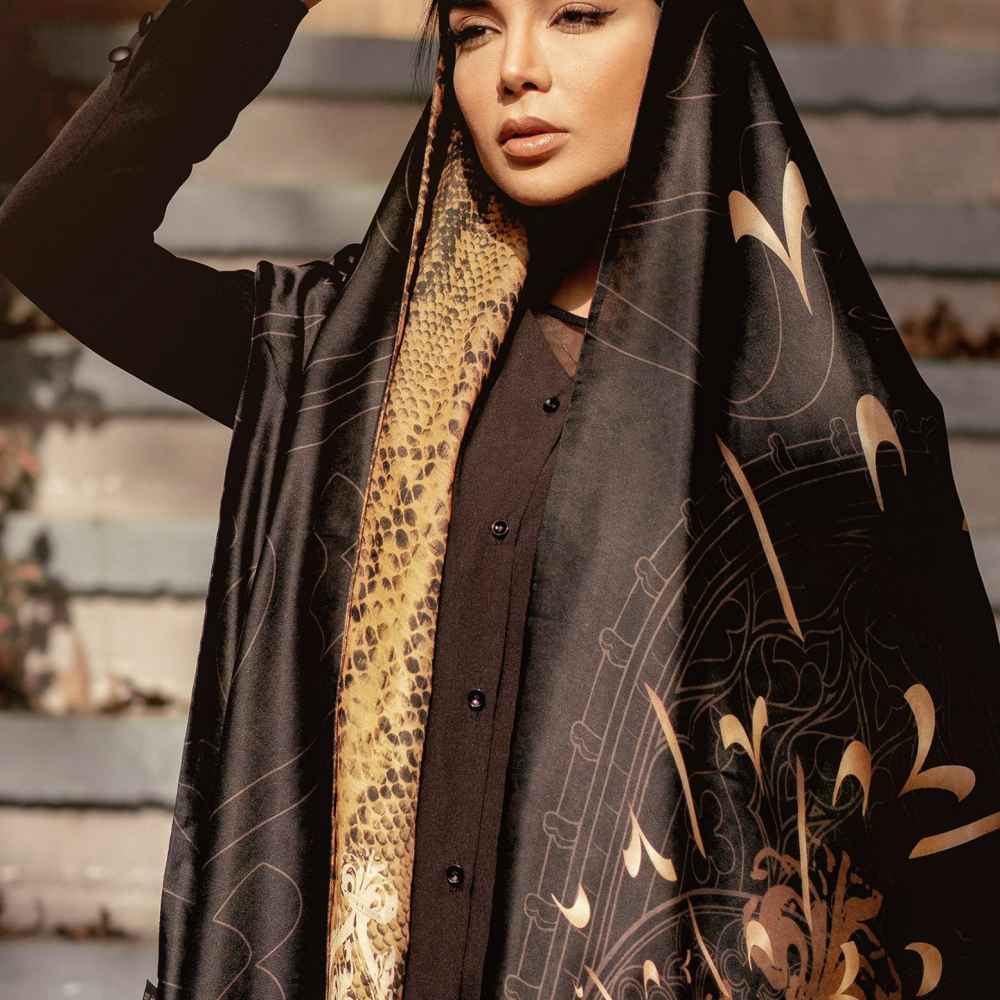 Price and Buy Persian Printed Silk Shawl Double Sided Artistic Calligraphy Poem - Image 4