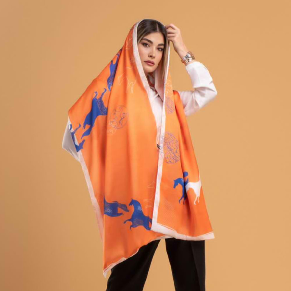 Price and Buy Persian Printed Silk Shawl Double Sided Artistic Calligraphy Rumi Poem - Image 3
