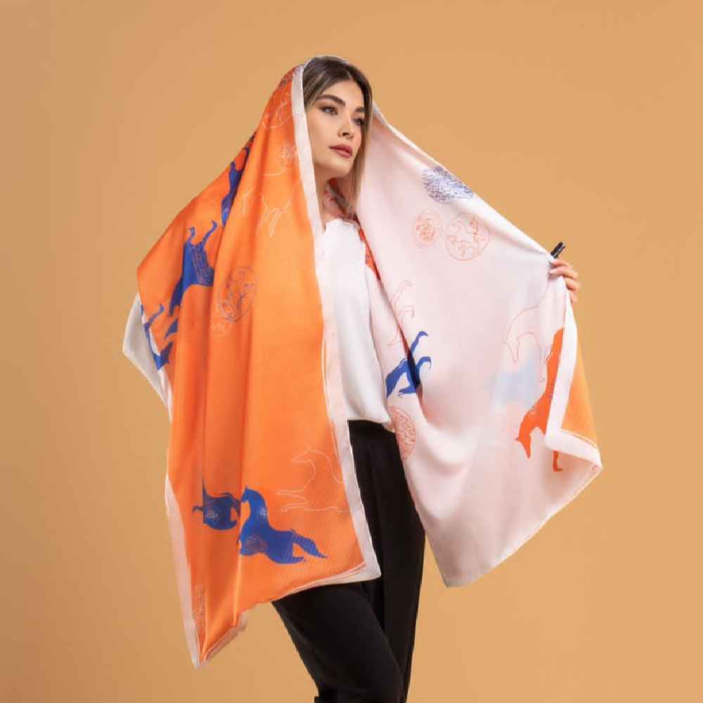 Price and Buy Persian Printed Silk Shawl Double Sided Artistic Calligraphy Rumi Poem - Image 4