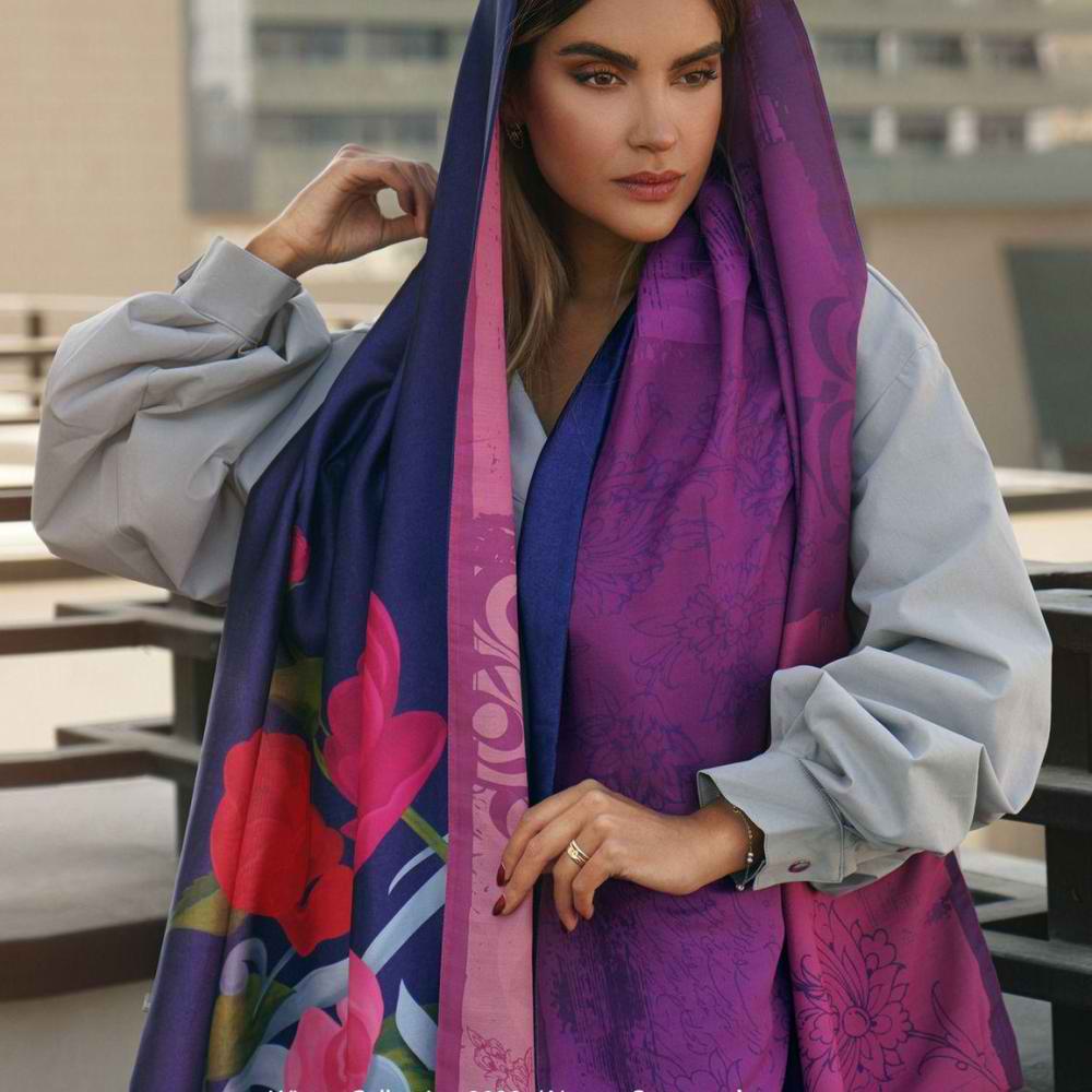 Price and Buy Persian Printed Silk Shawl Double Sided Artistic Calligraphy Sarnevesht - Image 4