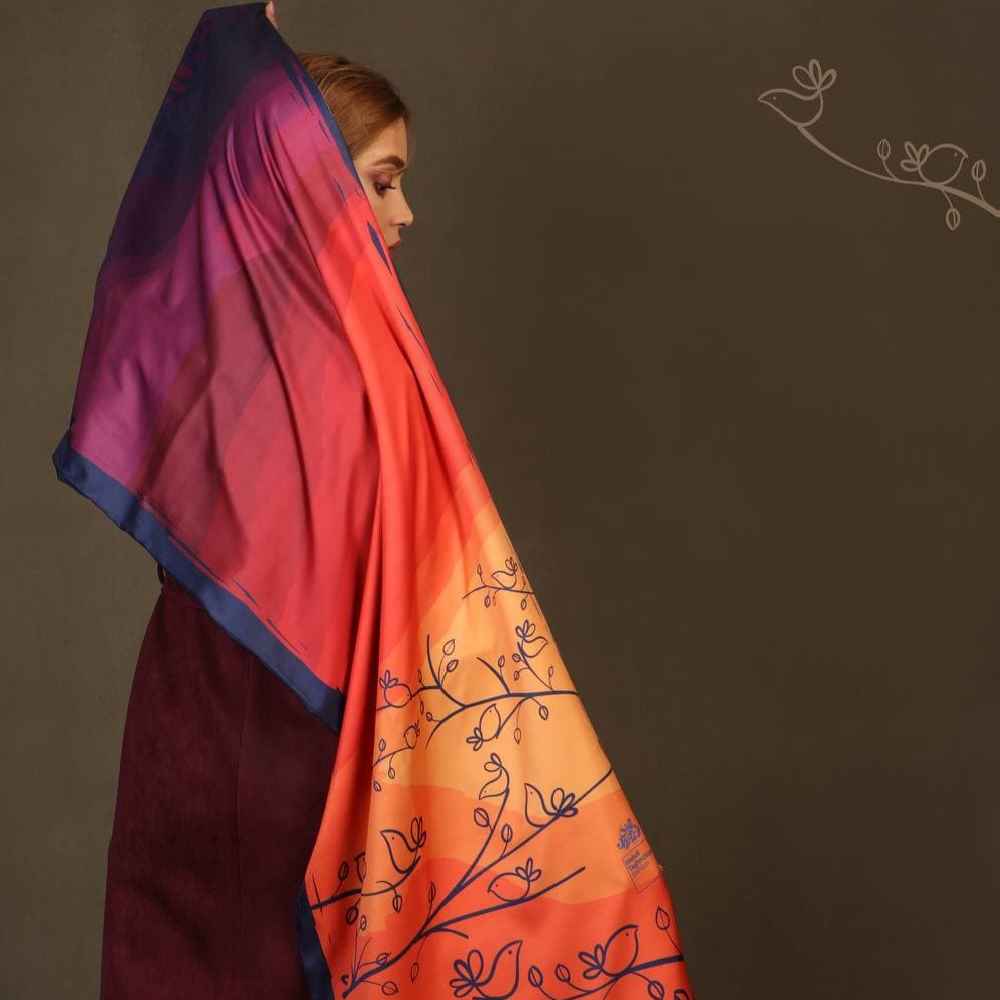Price and Buy Persian Printed Silk Shawl Double Sided Artistic Calligraphy Shamlou - Image 4