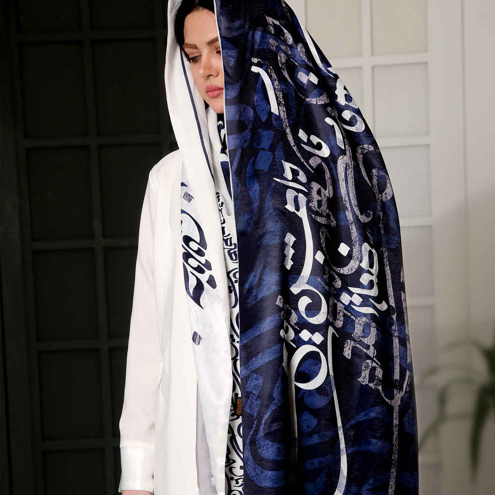 Price and Buy Persian Printed Silk Shawl Double Sided Artistic Calligraphy - Image 4