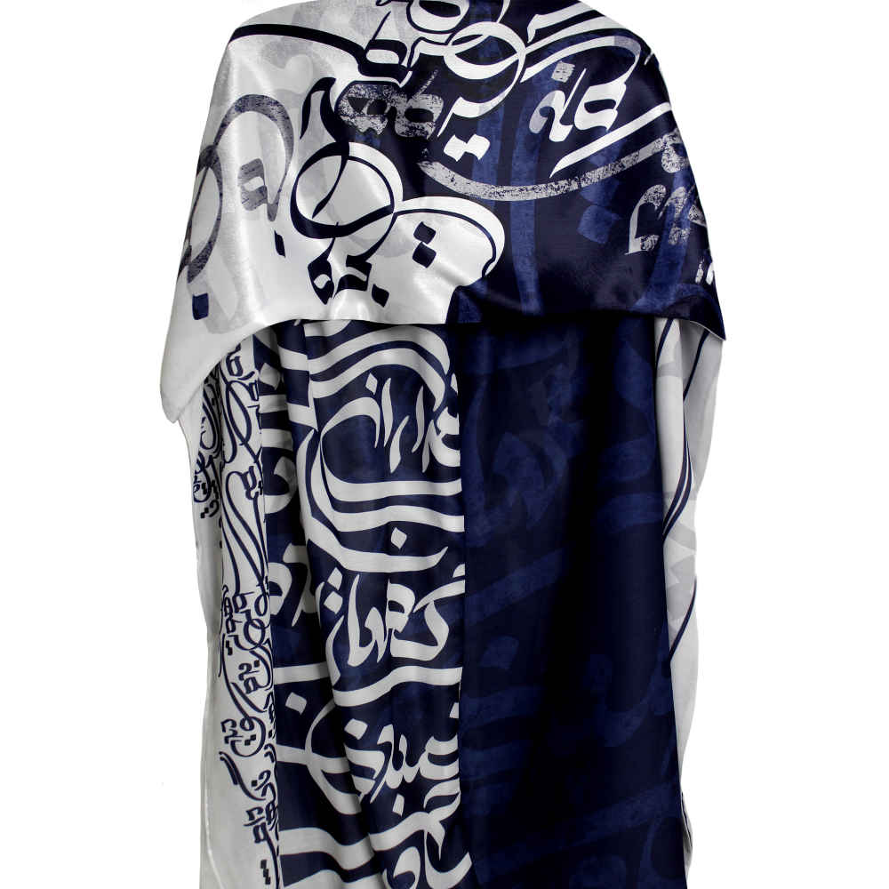 Price and Buy Persian Printed Silk Shawl Double Sided Artistic Calligraphy - Image 5