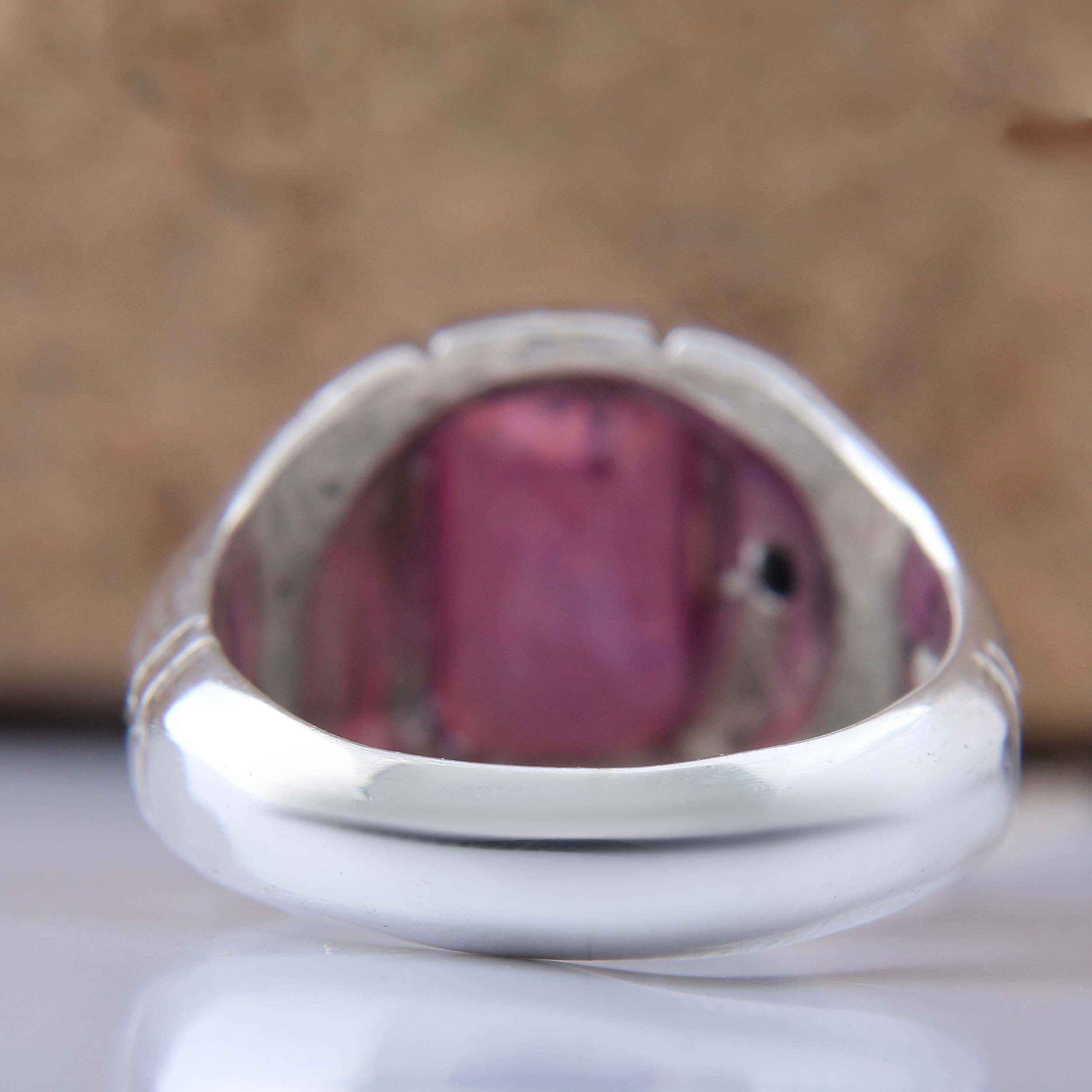 Price and Buy Persian Red Natural Ruby Silver Ring Elegance for Men Handcrafted - Image 6