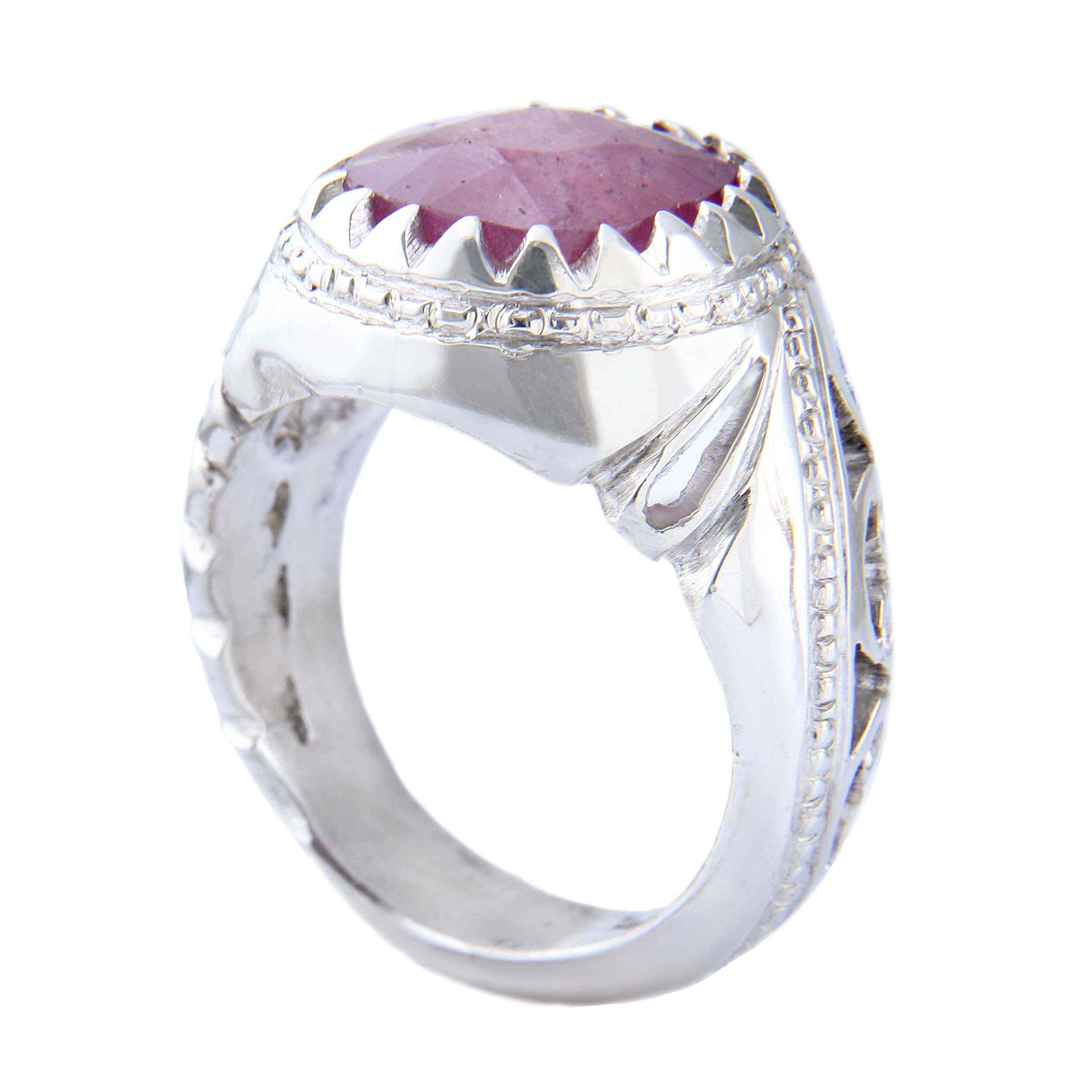 Price and Buy Persian Red Ruby Silver Ring Elegance for Men Handcrafted