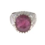 Price and Buy Persian Ruby Silver Ring Elegance for Men Handcrafted in Red - Image 3