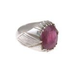 Price and Buy Persian Ruby Silver Ring Elegance for Men Handcrafted in Red - Image 4