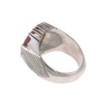 Price and Buy Persian Ruby Silver Ring Elegance for Men Handcrafted in Red - Image 5