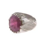 Price and Buy Persian Ruby Silver Ring Elegance for Men Handcrafted in Red - Image 6