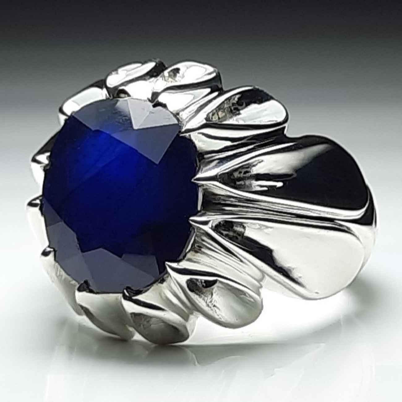 Price and Buy Persian Ruby Silver Ring Handcrafted For Men Chic & Lux - Image 3