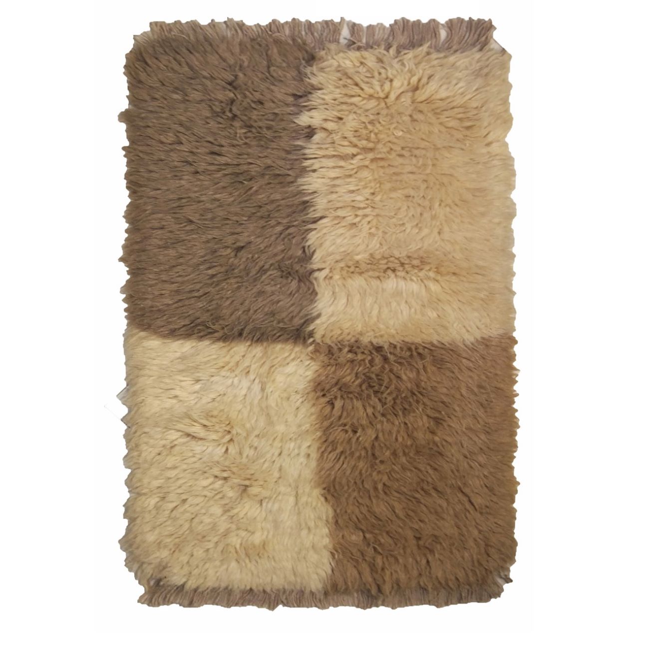 Price and Buy Persian Rug with Wool Handwoven in Fars Checkered Brown