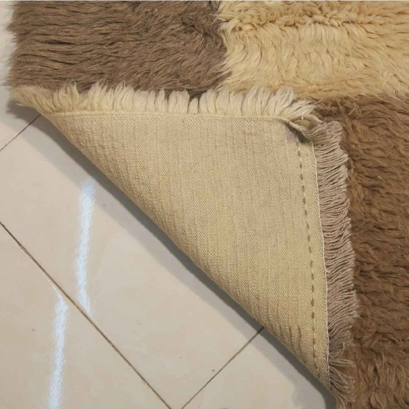 Price and Buy Persian Rug with Wool Handwoven in Fars Checkered Brown - Image 3