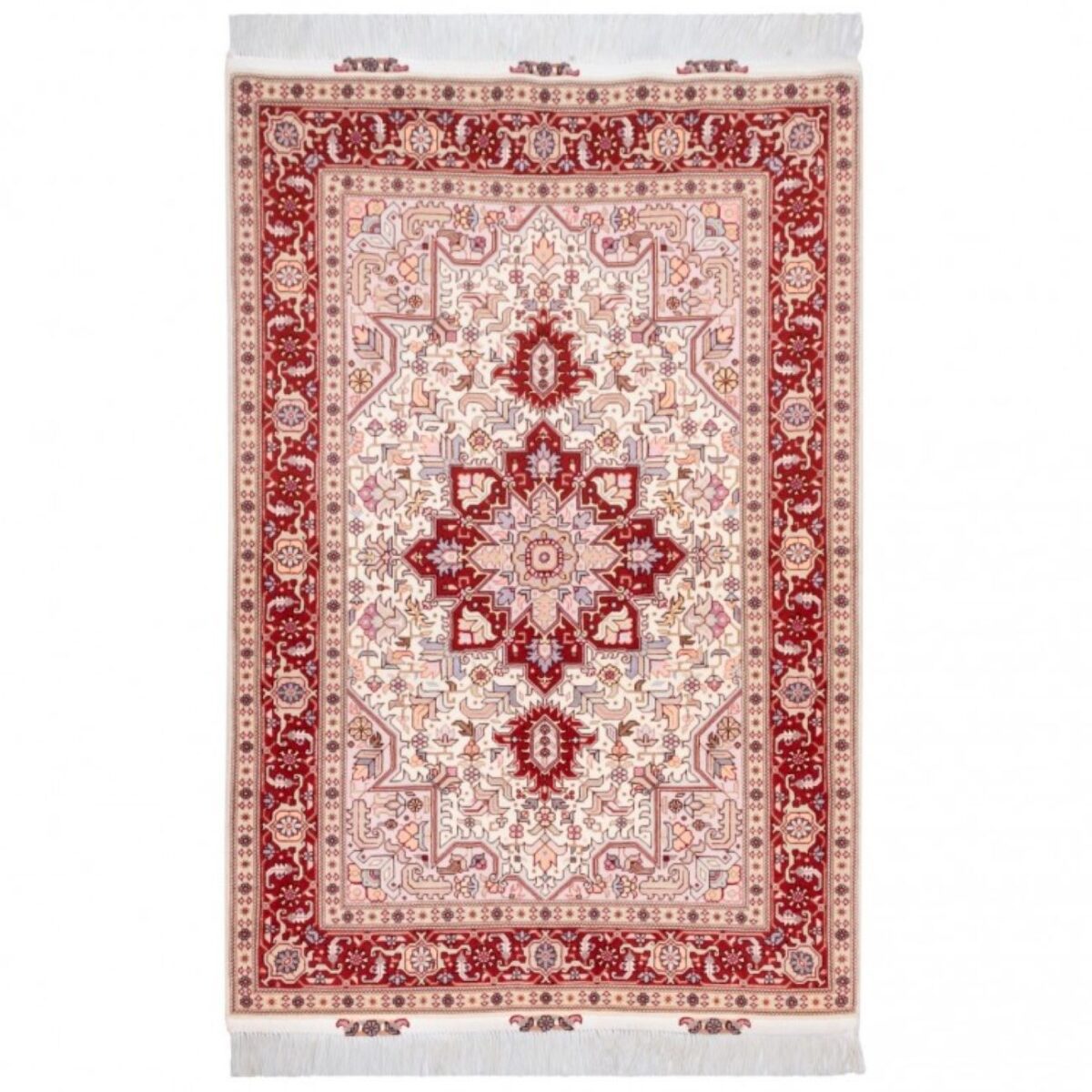 Price and Buy Persian Silk Carpet Hand-Knotted Original in Tabriz Lachak Toranj Red