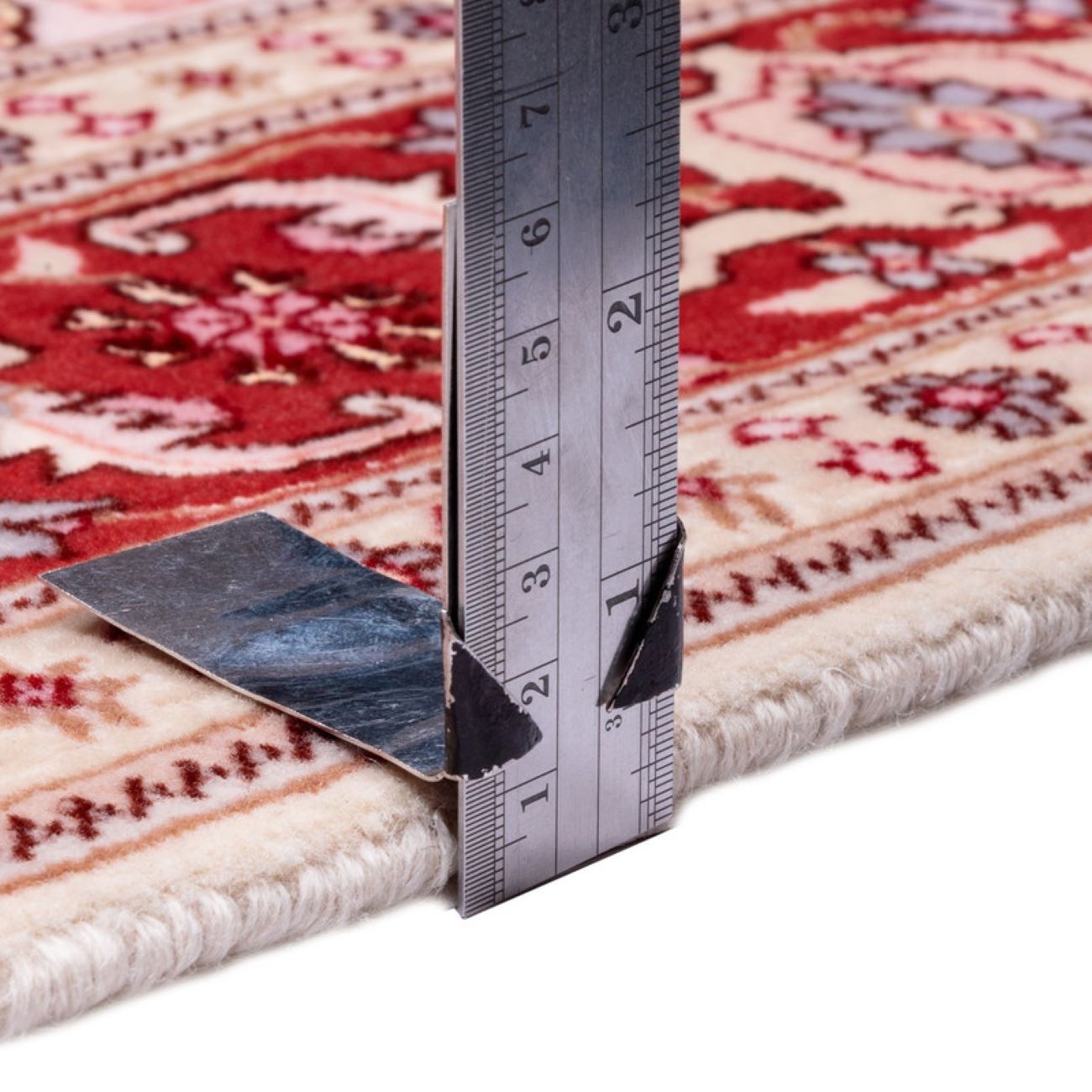 Price and Buy Persian Silk Carpet Hand-Knotted Original in Tabriz Lachak Toranj Red - Image 4