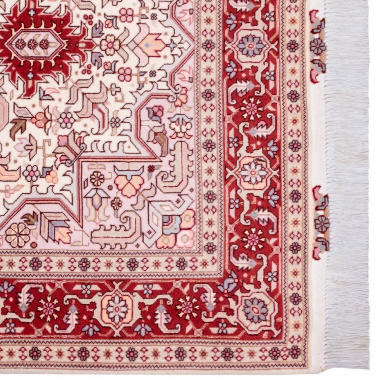 Price and Buy Persian Silk Carpet Hand-Knotted Original in Tabriz Lachak Toranj Red - Image 5