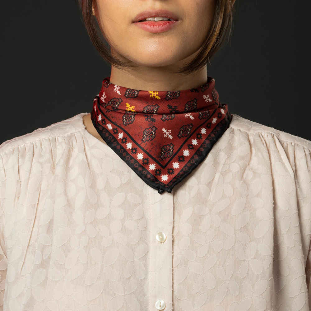 Price and Buy Persian Silk Neck Scarf for Women Luxe and Vibrant Square Diyar