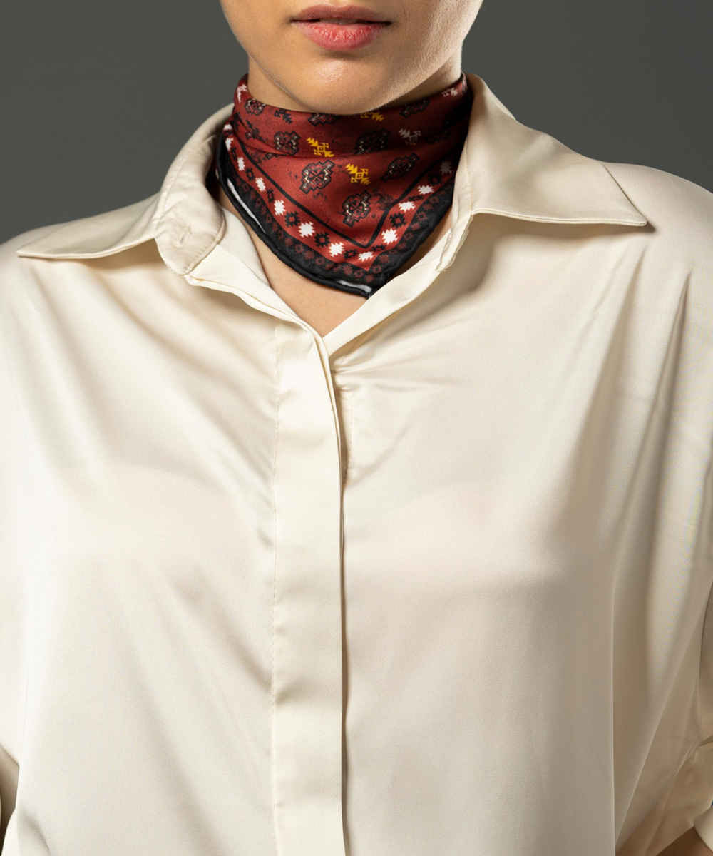 Price and Buy Persian Silk Neck Scarf for Women Luxe and Vibrant Square Diyar - Image 3