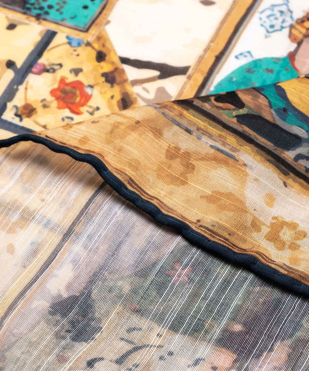 Price and Buy Persian Silk Neck Scarf for Women Luxe and Vibrant Square Khosro o Shirin - Image 3