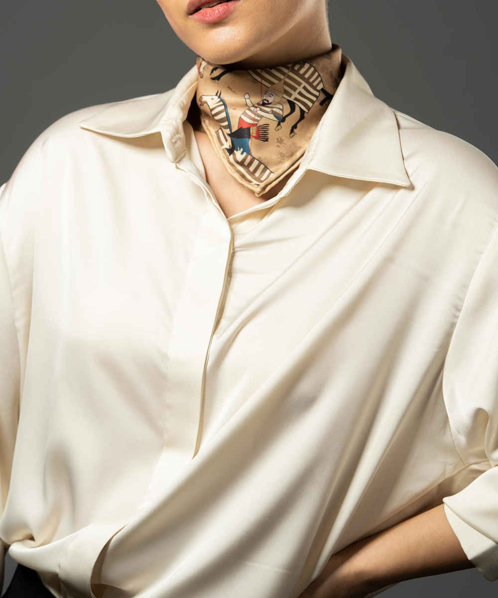 Price and Buy Persian Silk Neck Scarf for Women Luxe and Vibrant Square Razm - Image 5