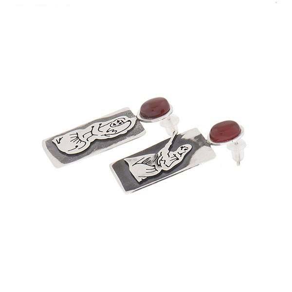 Price and Buy Persian Silver Earrings Tanboor Instrument - Image 3
