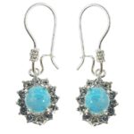 Price and Buy Persian Silver Earrings with Neyshabur Turquoise Stone
