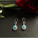 Price and Buy Persian Silver Earrings with Neyshabur Turquoise Stone - Image 3