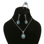 Price and Buy Persian Silver Jewelry Set with Natural Turquoise Gemstone