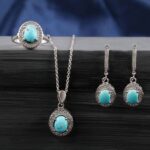 Price and Buy Persian Silver Jewelry Set with Natural Turquoise Gemstone - Image 4