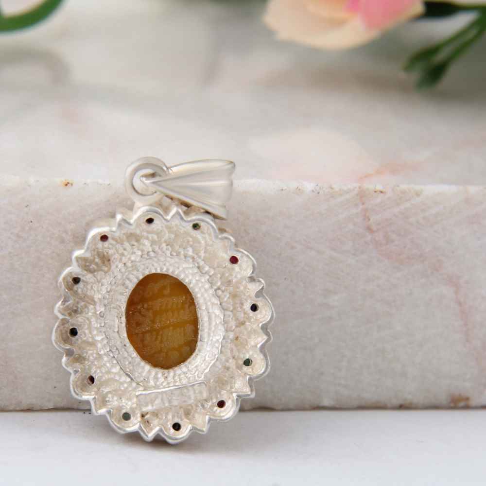 Price and Buy Persian Silver Pendant Classic Style with Agate Gemstone Sam - Image 4