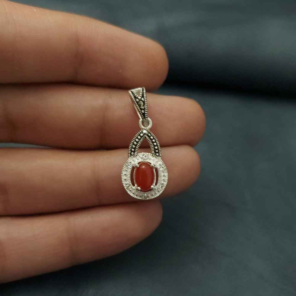 Price and Buy Persian Silver Pendant Classic Style with Agate Gemstone Zahra - Image 3