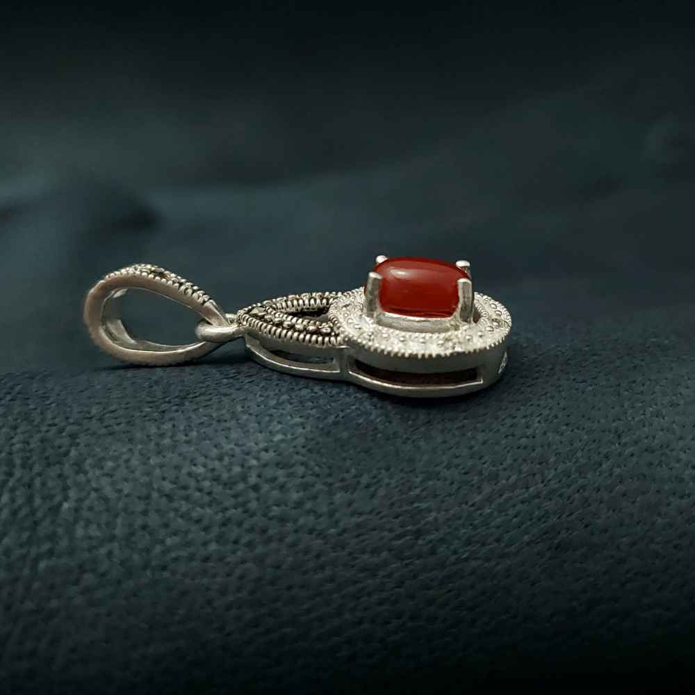 Price and Buy Persian Silver Pendant Classic Style with Agate Gemstone Zahra - Image 4