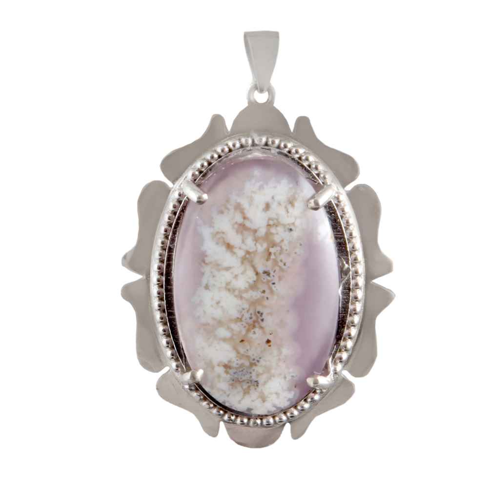 Price and Buy Persian Silver Pendant Classic Style with Dendritic Gemstone Minu