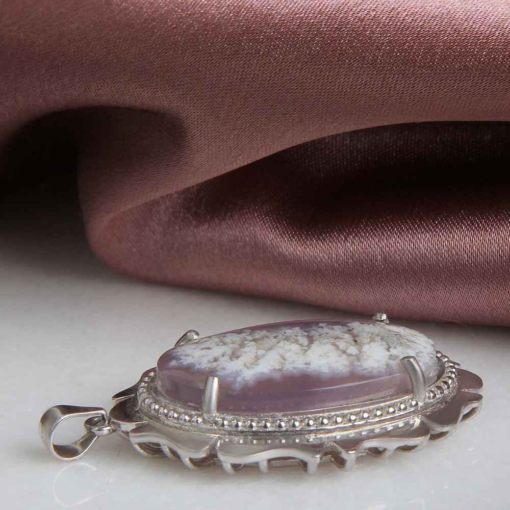 Price and Buy Persian Silver Pendant Classic Style with Dendritic Gemstone Minu - Image 3
