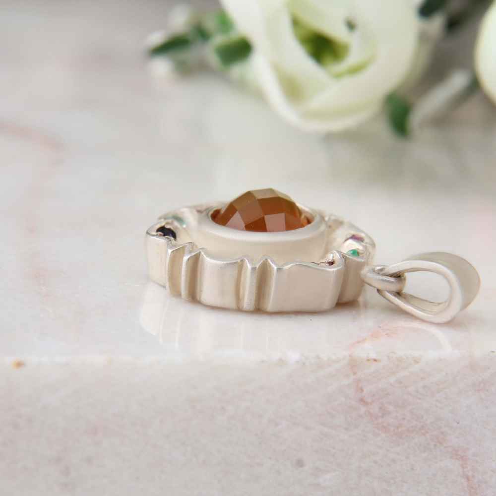 Price and Buy Persian Silver Pendant Classic Style with Yemeni Aqeeq Gemstone Sarvin - Image 3