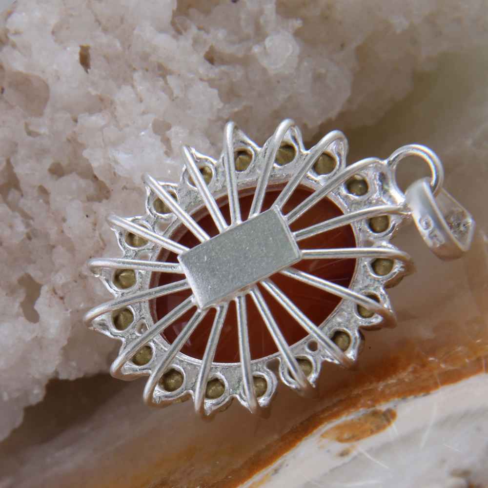 Price and Buy Persian Silver Pendant Classic Style with Yemeni Aqeeq Gemstone Sima - Image 4